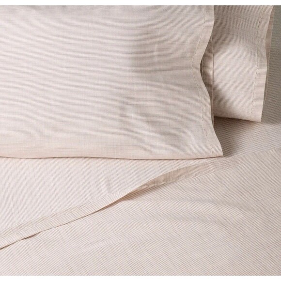 4pc King Micro Stripe Sheet Set Rust - Hearth & Hand with Magnolia NEW - Picture 2 of 7